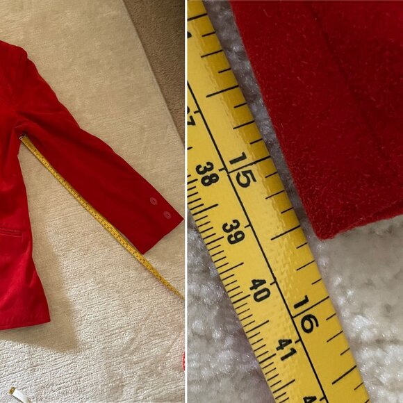 Vintage Lilli Ann Red Womens Ultrasuede Blazer Size 10 Notched Lapel - Picture 8 of 16